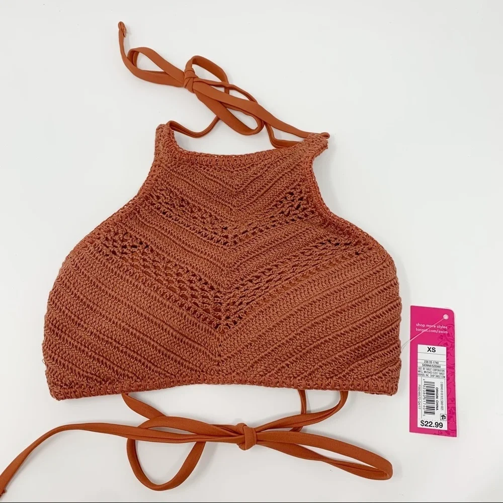 Xhilaration Sienna Crochet High-Neck Bikini Top XS